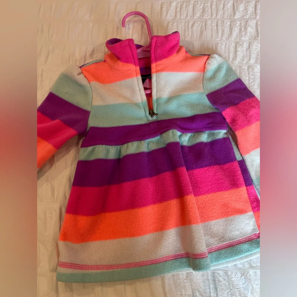 The Children's Place Striped Quarter Zip Fleece Sweater Size 12-18M GUC